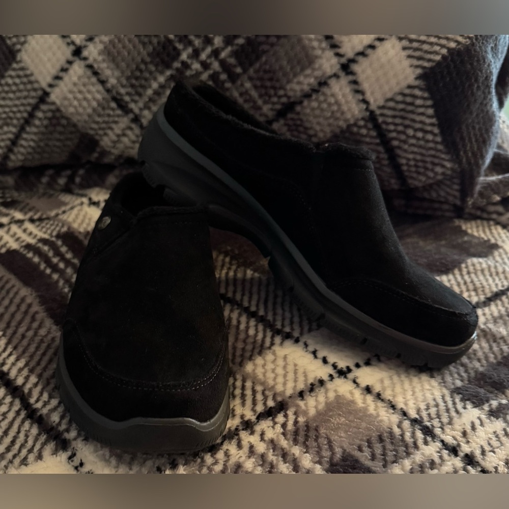 Skechers Relaxed Fit Slip-On Mules w/Air-Cooled Memory Foam-Black - Size 7-1/2M